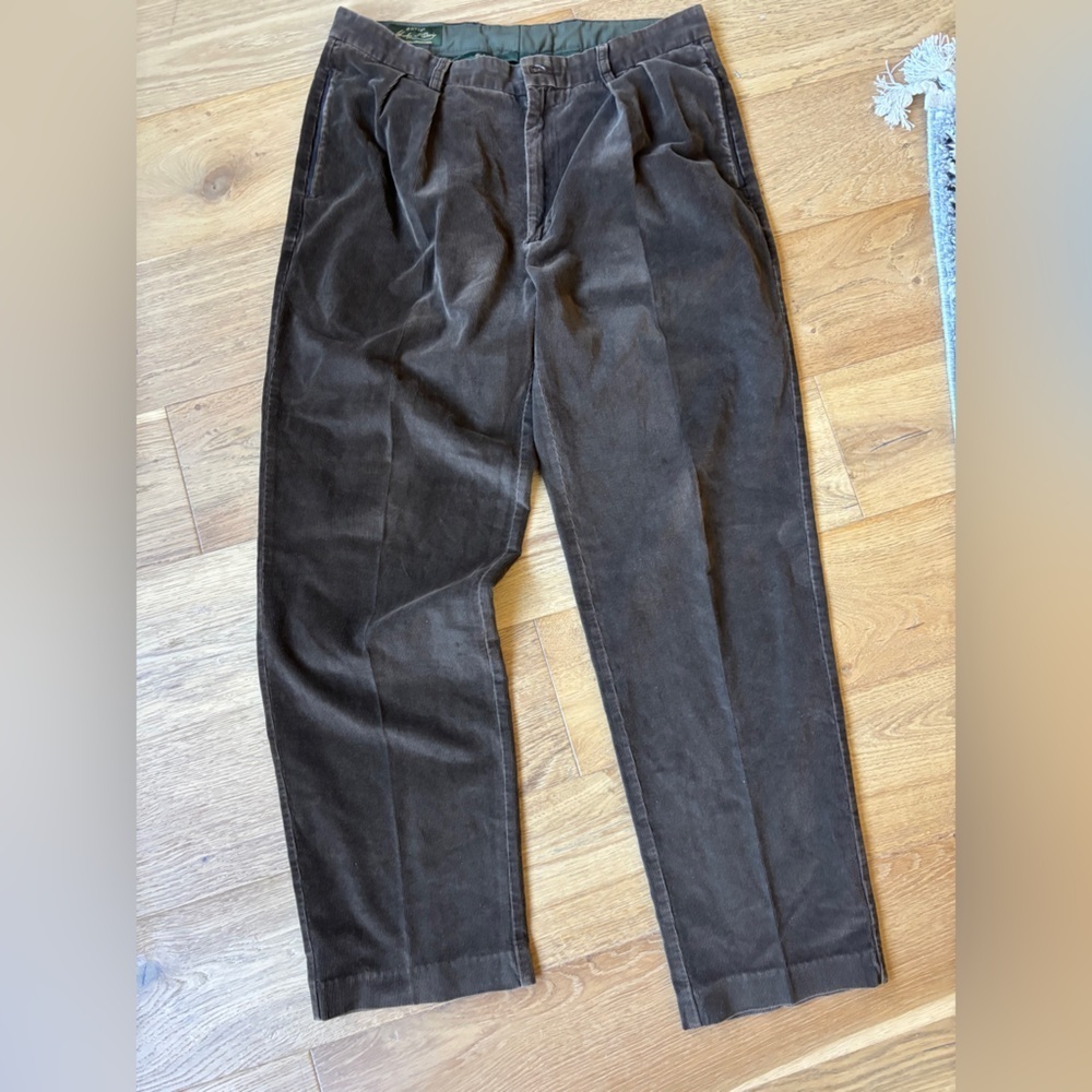 Orvis micro corduroy pleated cuff pants mens 34